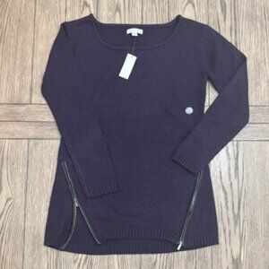 New York & Company Purple Sweater with Zippers